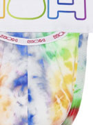 Стринги мужские WOH 46-3059 белые с цветным принтом в стиле тай-дай