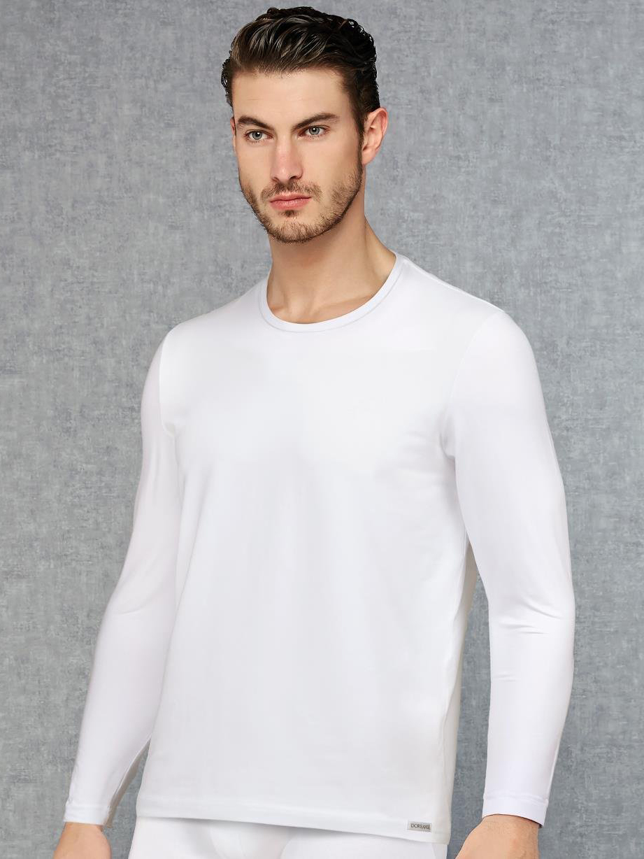 Футболка мужская с длинным рукавом (лонгслив) Doreanse 2900 белая