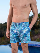 Шорты пляжные мужские Doreanse 3843 с сине-бело-голубым принтом