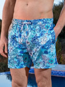 Шорты пляжные мужские Doreanse 3843 с сине-бело-голубым принтом