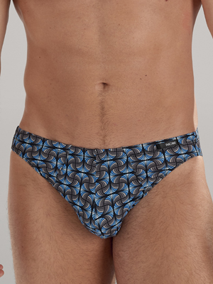 трусы-слипы мужские HOM 40-3085 с серо-голубым принтом