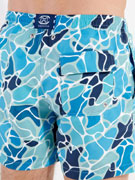Пляжные шорты мужские HOM 40-2743 с бирюзово-голубым принтом