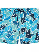 Пляжные шорты мужские HOM 40-2743 с бирюзово-голубым принтом