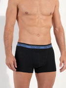 Трусы-боксеры мужские HOM 40-2872 чёрные с синим поясом
