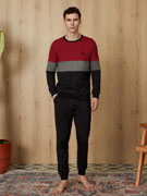 Пижама мужская Doreanse 4734 чёрная с бордовым