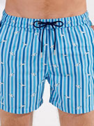 Пляжные шорты мужские HOM 40-2779 голубые в вертикальную полоску