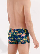 Плавки-боксеры мужские HOM 40-2765 тёмно-синие с цветным принтом
