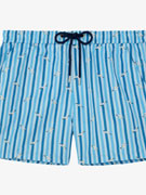 Пляжные шорты мужские HOM 40-2779 голубые в вертикальную полоску