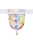 Стринги мужские WOH 46-3059 белые с цветным принтом в стиле тай-дай