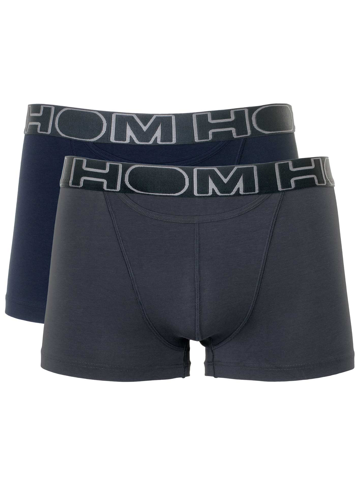 Комплект из 2-х трусов-боксеров мужских HOM 40-0405 серые + тёмно-синие