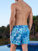Шорты пляжные мужские Doreanse 3843 с сине-бело-голубым принтом