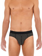 трусы-брифы мужские HOM 40-2430 чёрные с микропринтом