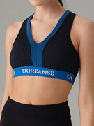 Бюстгальтер-топ спортивный Doreanse 5586 чёрный с синей отделкой