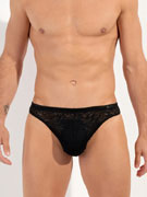 Стринги мужские кружевные HOM 40-2886 чёрные