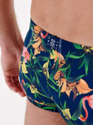 Плавки-боксеры мужские HOM 40-2765 тёмно-синие с цветным принтом