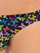 трусы-слипы мужские HOM 40-2951 чёрные с цветным принтом