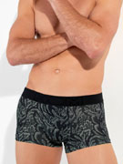 Трусы-хипсы мужские HOM 40-2880 чёрные с кружевным эффектом