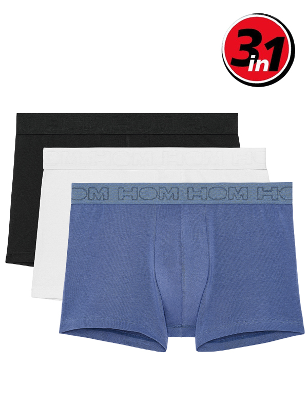 Комплект из 3-х трусов-боксеров мужских HOM 40-3101 разного цвета