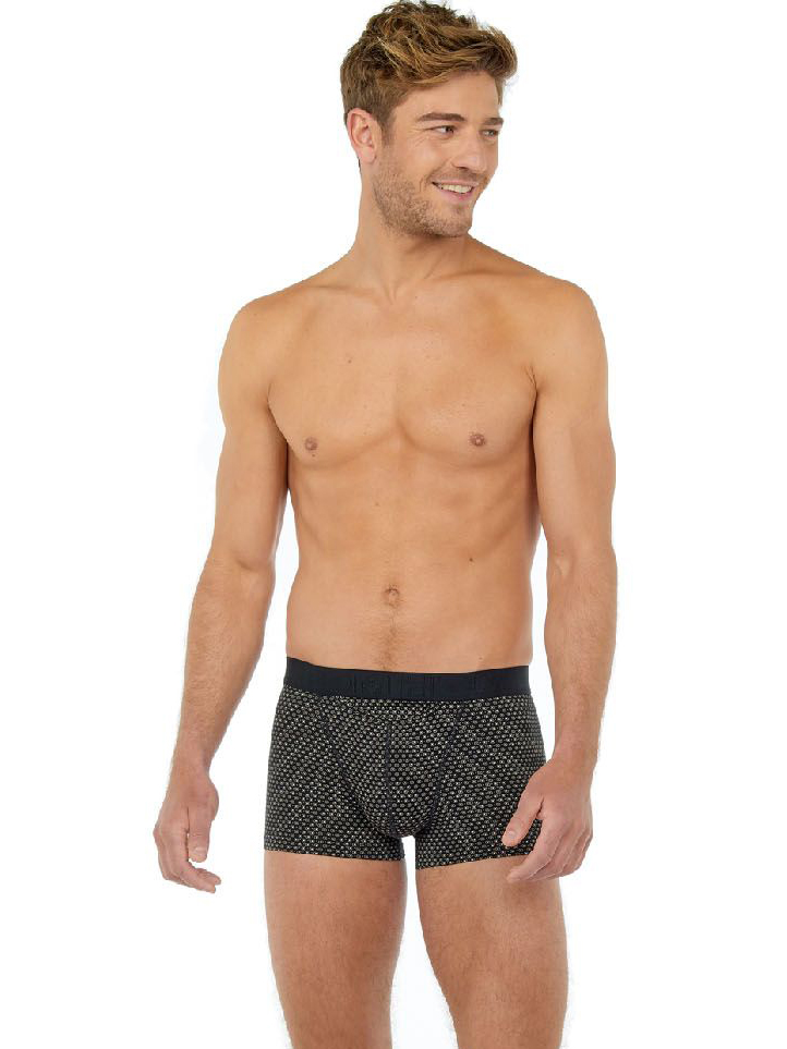 трусы-боксеры мужские HOM 40-2431 чёрные с микропринтом