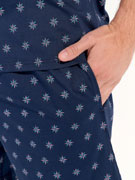 Пижама мужская HOM 40-2937 тёмно-синяя с цветным принтом