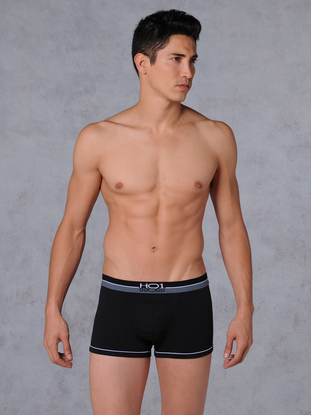 трусы-боксеры мужские HOM Bicolor, арт. HOM 02184 чёрные