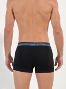 Трусы-боксеры мужские HOM 40-2872 чёрные с синим поясом