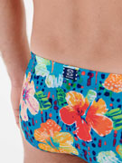 Плавки-брифы мужские HOM 40-2761 бирюзовые с цветным принтом