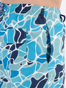 Пляжные шорты мужские HOM 40-2743 с бирюзово-голубым принтом