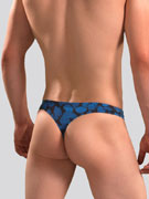 Стринги мужские HOM 40-2650 чёрные с принтом