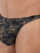 Стринги мужские HOM 40-3094 чёрные с камуфляжным принтом