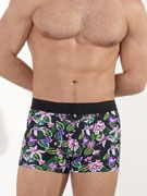 Трусы-боксеры мужские HOM 40-3045 чёрные с цветочным принтом