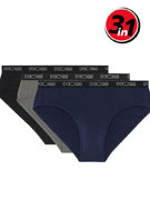 Комплект трусов-брифов мужских HOM 40-2467 чёрные, серые, синие