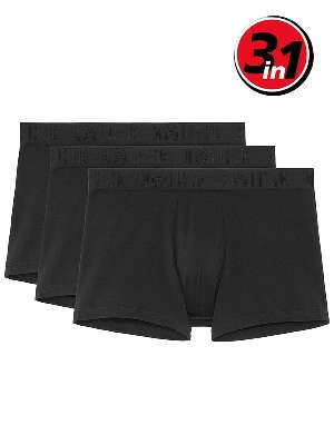 Комплект из 3-х трусов-боксеров мужских HOM 40-2437 чёрного цвета