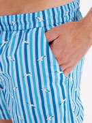 Пляжные шорты мужские HOM 40-2779 голубые в вертикальную полоску