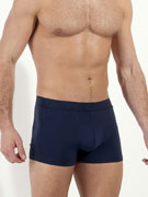 Комплект трусов-боксеров мужских HOM 40-3102 тёмно-синие + тёмно-синие с цветным принтом