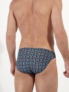 трусы-слипы мужские HOM 40-3085 с серо-голубым принтом