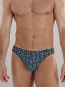 трусы-слипы мужские HOM 40-3085 с серо-голубым принтом