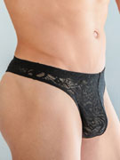 Стринги мужские кружевные HOM 40-2886 чёрные