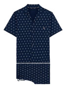 Пижама мужская HOM 40-2937 тёмно-синяя с цветным принтом