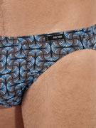 трусы-слипы мужские HOM 40-3085 с серо-голубым принтом