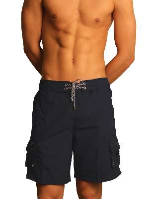 Пляжные шорты мужские HOM 07805 тёмно-синие