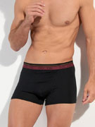 Трусы-боксеры мужские HOM 40-2872 чёрные с бордовым поясом