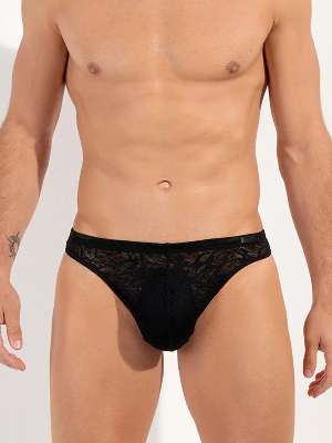 Стринги мужские кружевные HOM 40-2886 чёрные