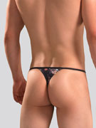 Стринги мужские HOM 40-2651 чёрные с принтом