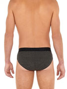 трусы-брифы мужские HOM 40-2430 чёрные с микропринтом