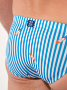 Плавки-брифы мужские HOM 40-3157 в бело-голубую полоску
