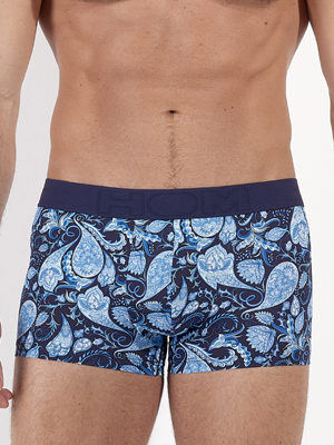 Трусы-хипсы мужские HOM 40-3084 тёмно-синие с узором пейсли