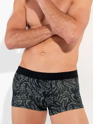 Трусы-хипсы мужские HOM 40-2880 чёрные с кружевным эффектом