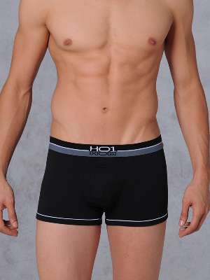 трусы-боксеры мужские HOM Bicolor, арт. HOM 02184 чёрные