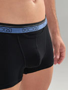 Трусы-боксеры мужские HOM 40-2872 чёрные с синим поясом